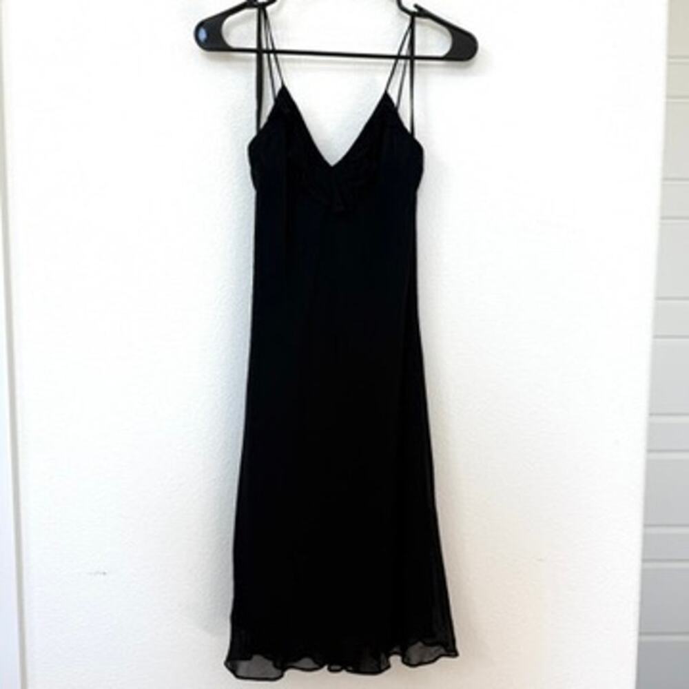 Ralph by Ralph Lauren Spaghetti Strap Slip Dress Black Y2K Vintage 90s Size‎ 0